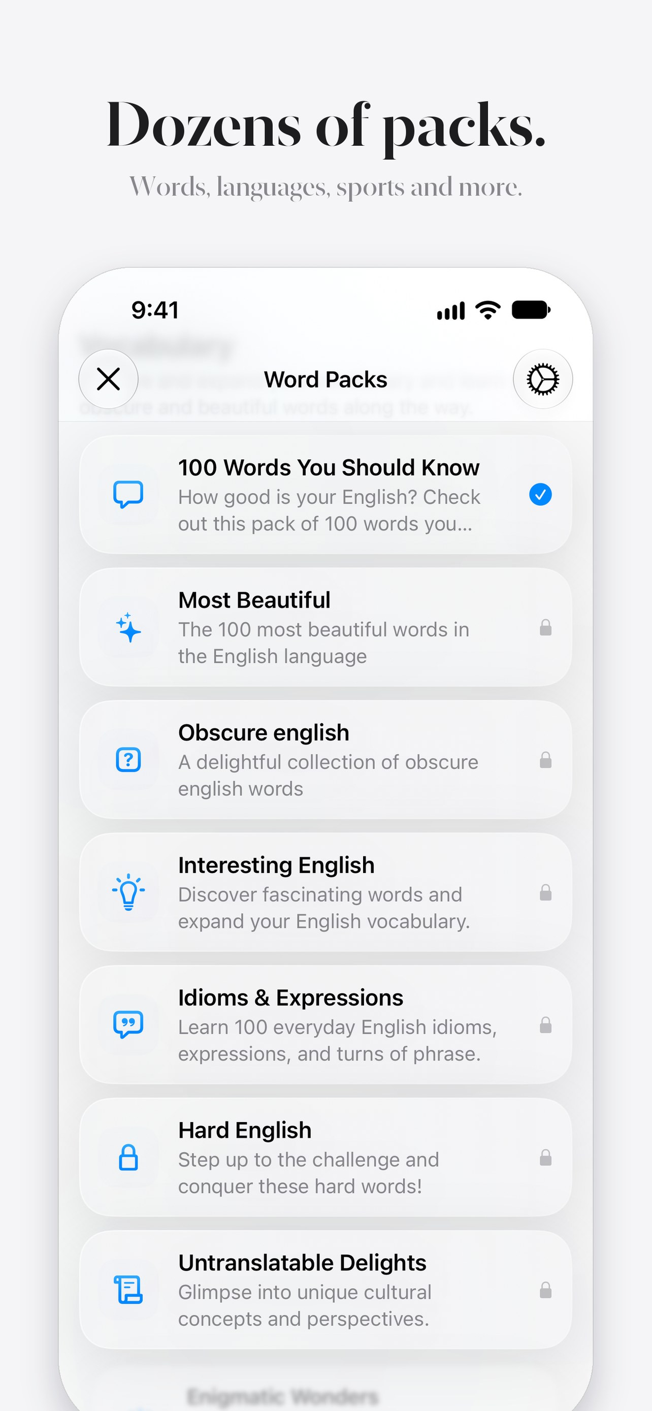 List of word packs