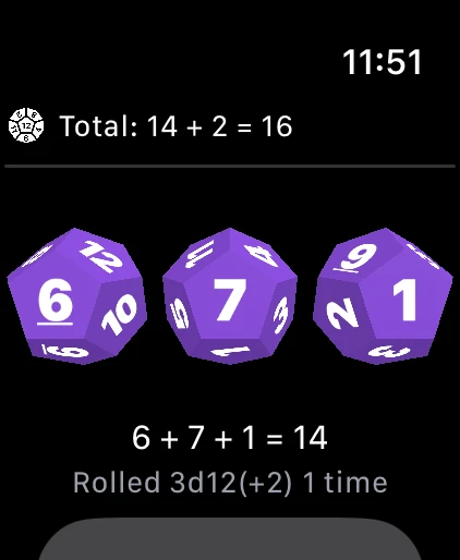 Three d12 with a +2 modifier and the total
