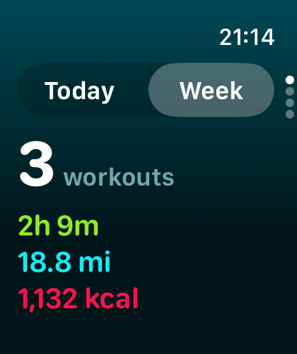 Apple Watch summary page